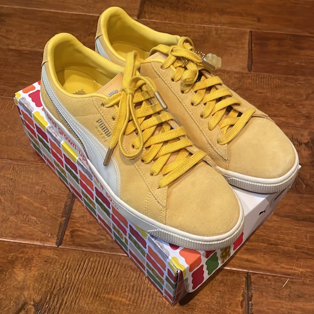 Puma Suede Triplex Haribo Mens US 10.5 EUR 44 Yellow Sneakers Shoes with Box - Picture 16 of 16